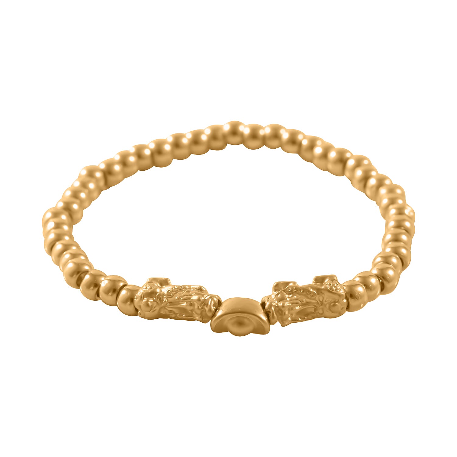 First Time Ever Pixiu Adjustable Bracelet in 24K Yellow Gold (Size - 7.5)