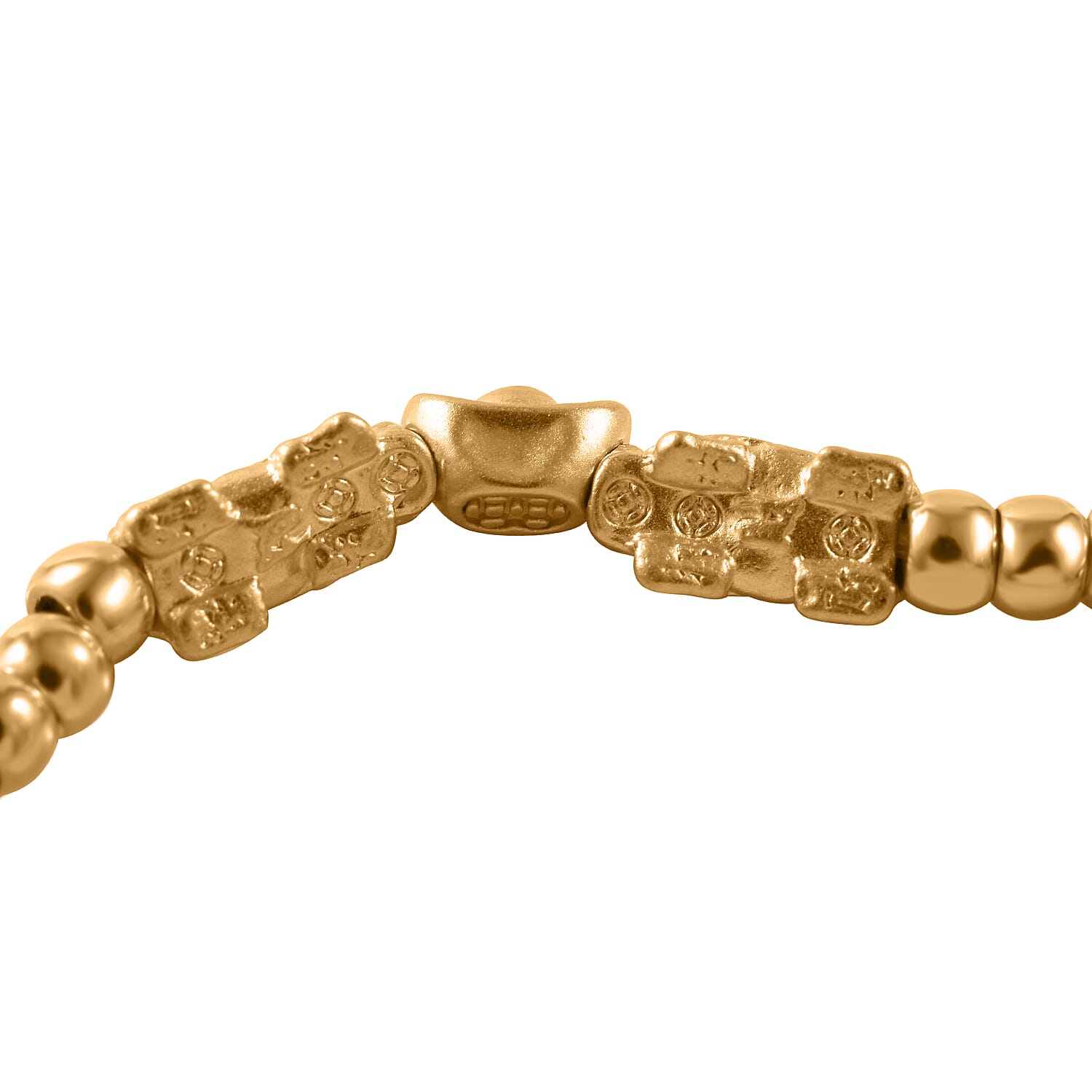First Time Ever Pixiu Adjustable Bracelet in 24K Yellow Gold (Size - 7.5)