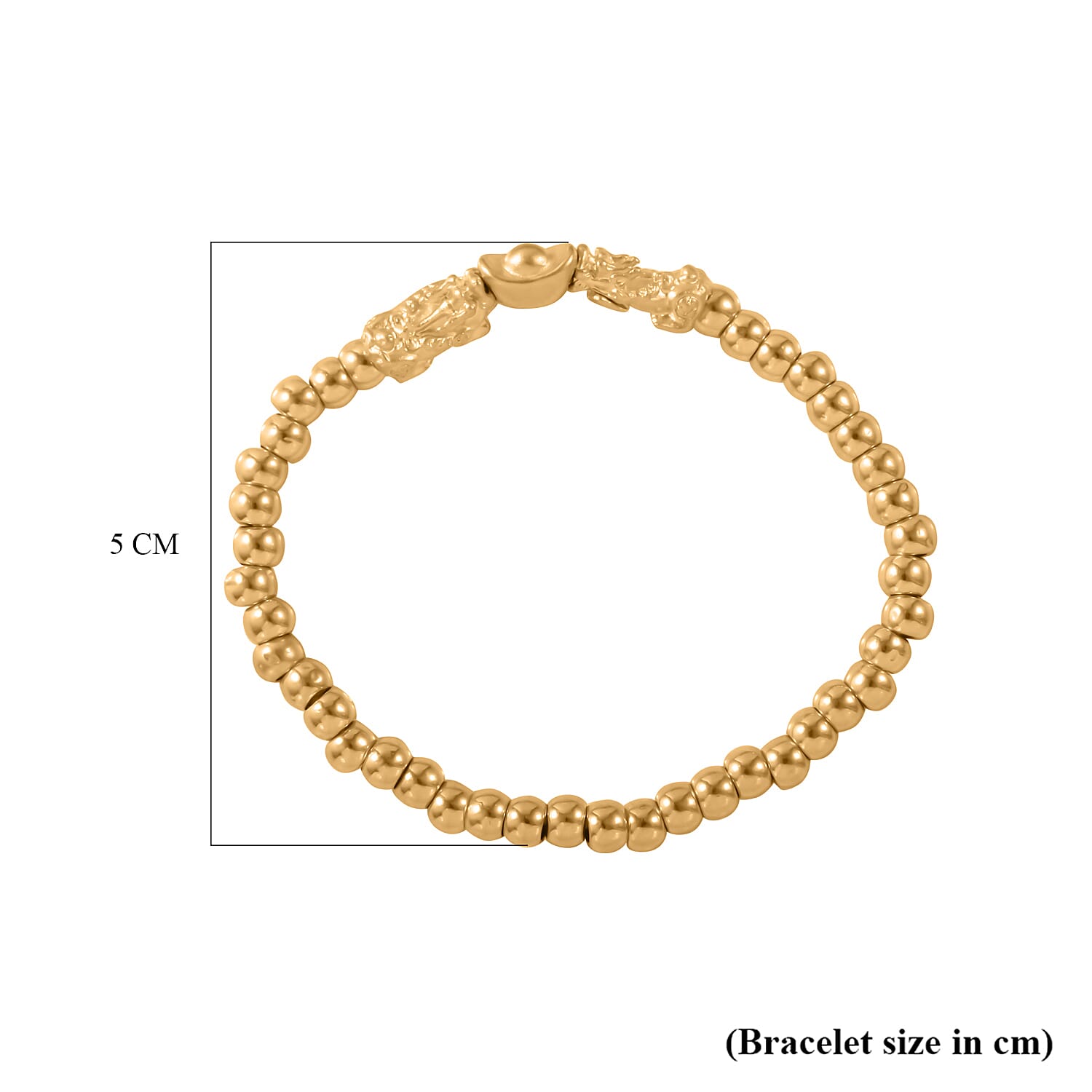 First Time Ever Pixiu Adjustable Bracelet in 24K Yellow Gold (Size - 7.5)