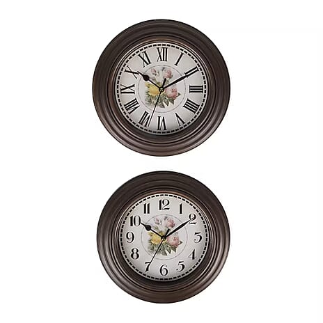 Clock (Size - One Size) - Brown & White
