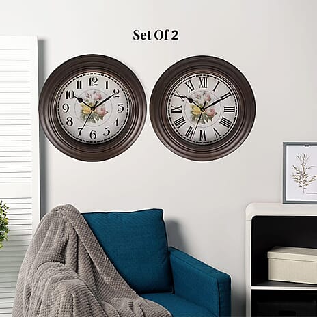 Clock (Size - One Size) - Brown & White