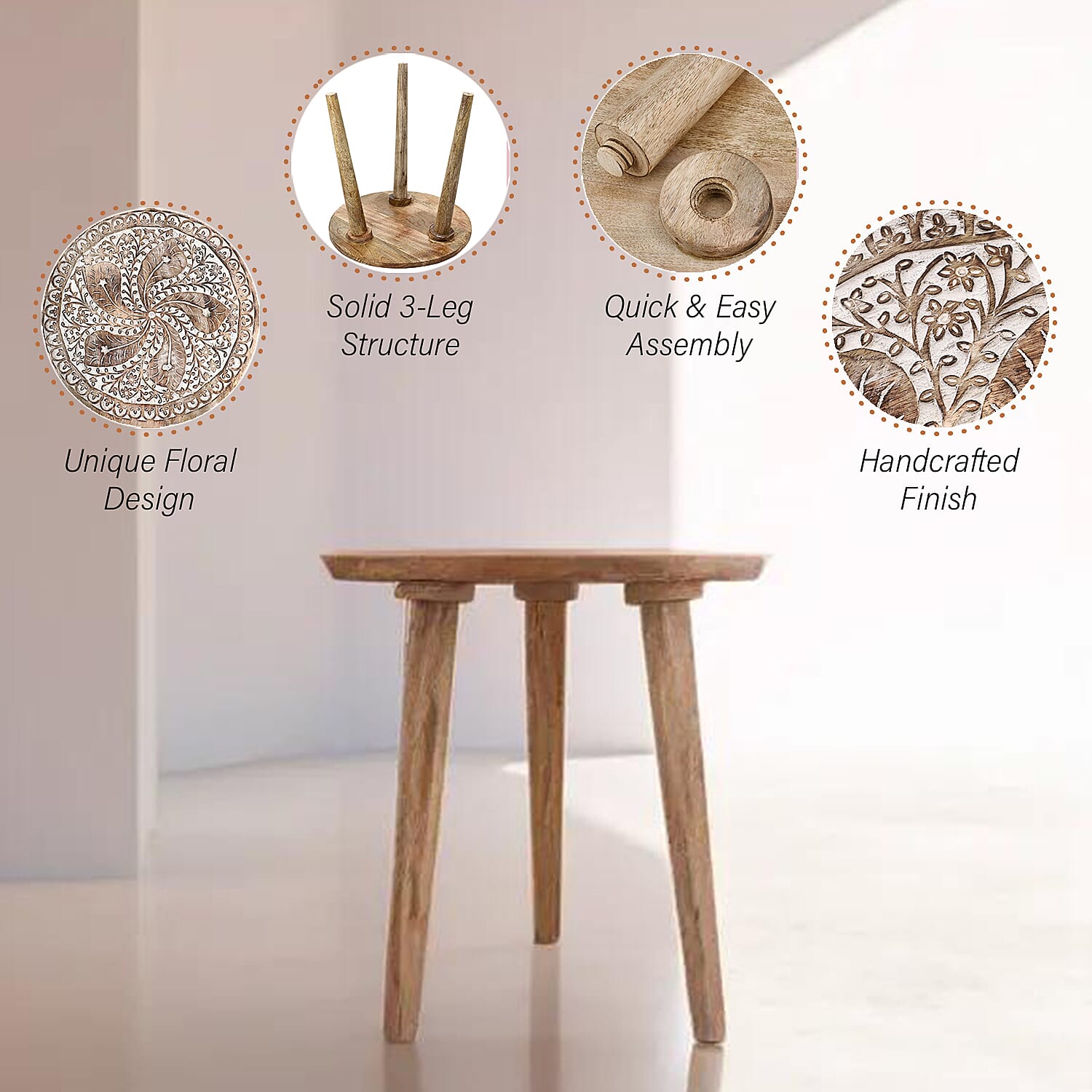 Table (Size - One Size) - Natural & Grey