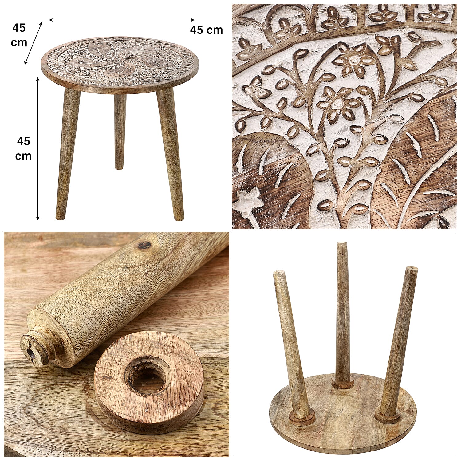 Table (Size - One Size) - Natural & Grey