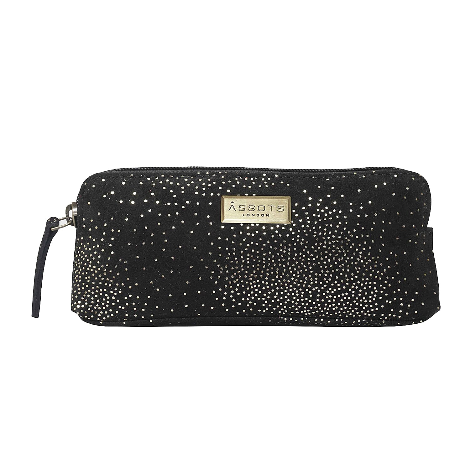 Assots London Emily Genuine Leather Cosmetic and Toiletry Bag - Black