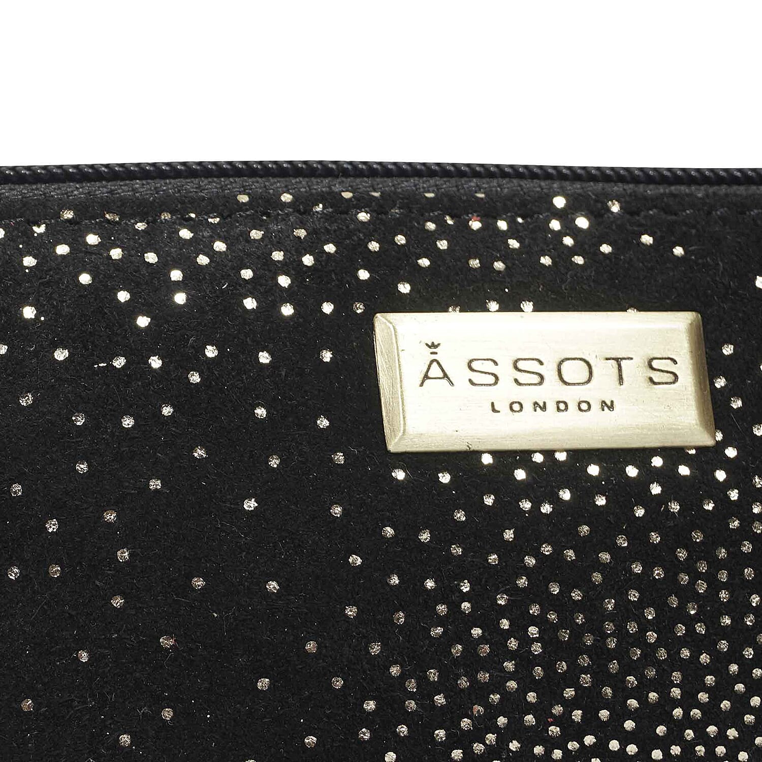 Assots London Emily Genuine Leather Cosmetic and Toiletry Bag - Black