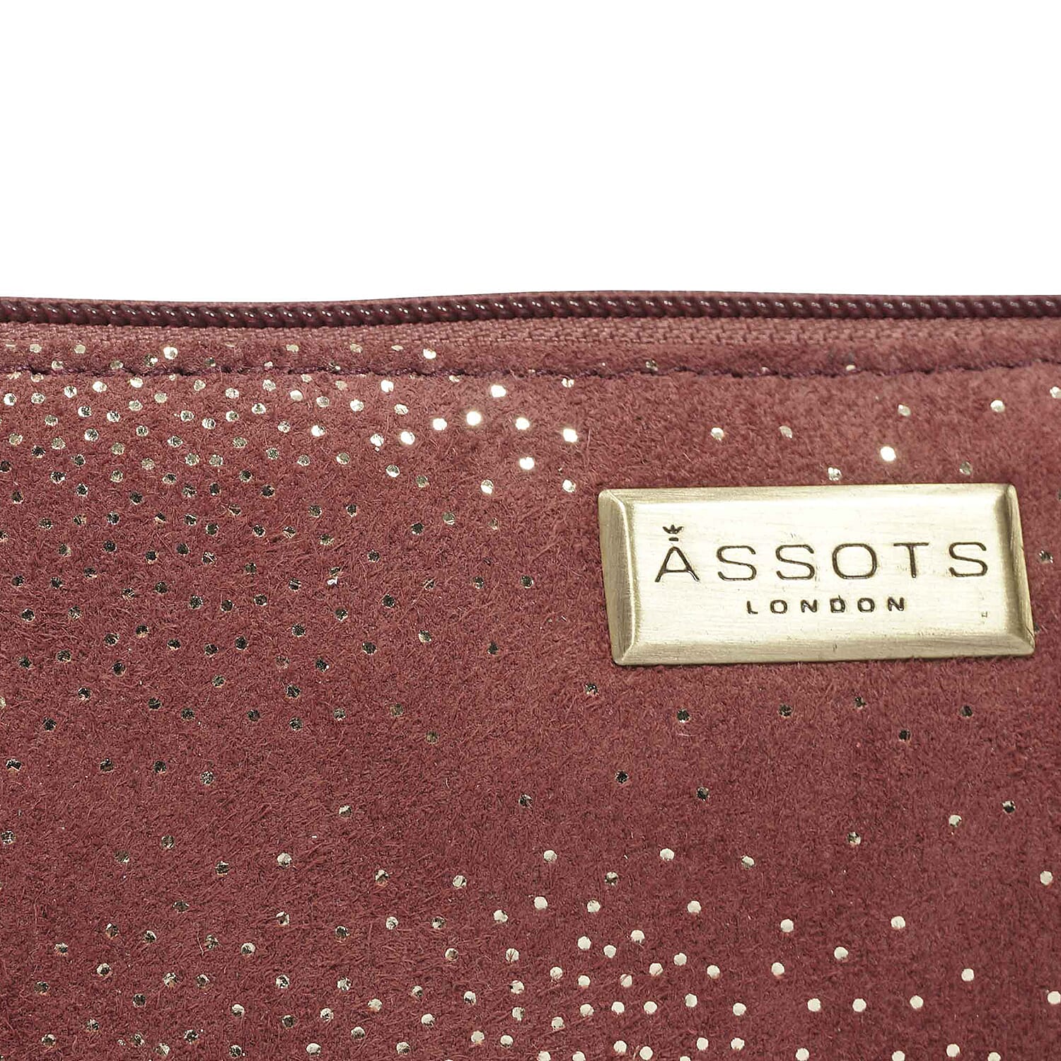 Assots London Emily Genuine Leather Cosmetic and Toiletry Bag (Size 18x3x8 cm) - Maroon Red