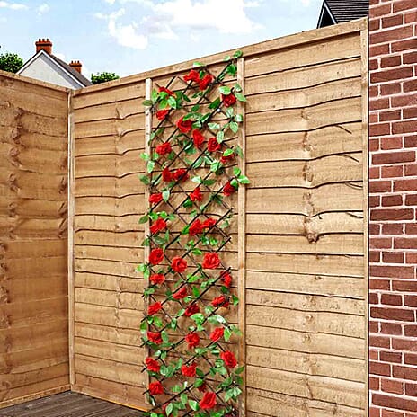 Solar LED Red Flower Blossom Expanding Trellis PLUS 100 LED Lights