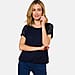 Emreco Lace Jersey Knit Elastic Hem Top
