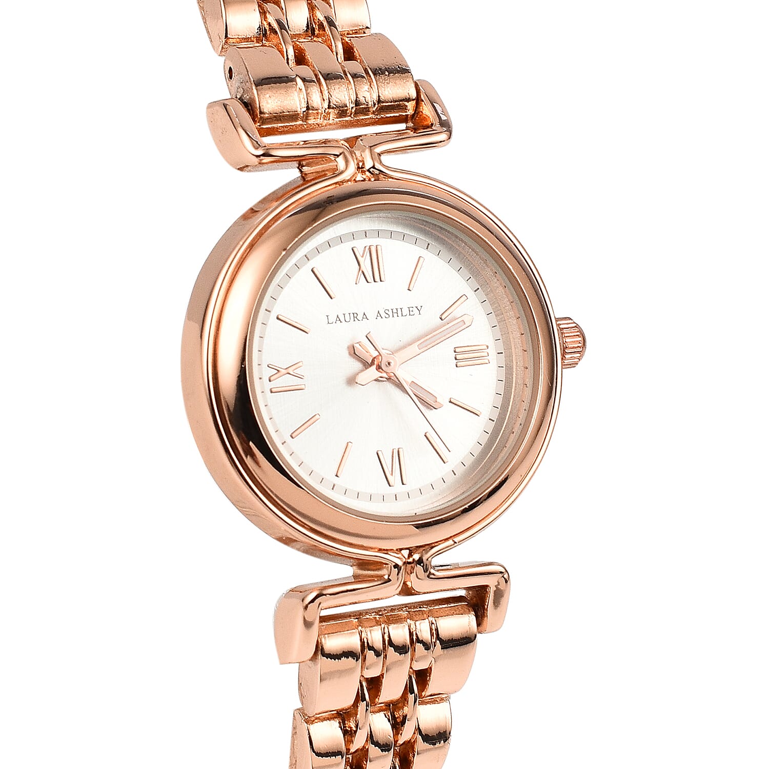 Laura Ashley Ladies Watch with Stainless Steel Bracelet in Rose Gold Tone