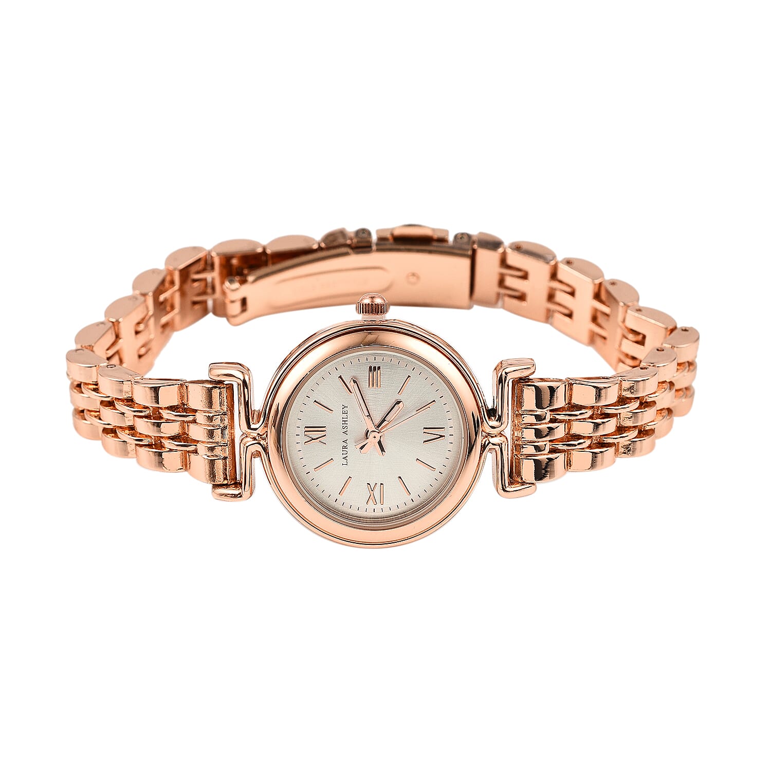 Laura Ashley Ladies Watch with Stainless Steel Bracelet in Rose Gold Tone