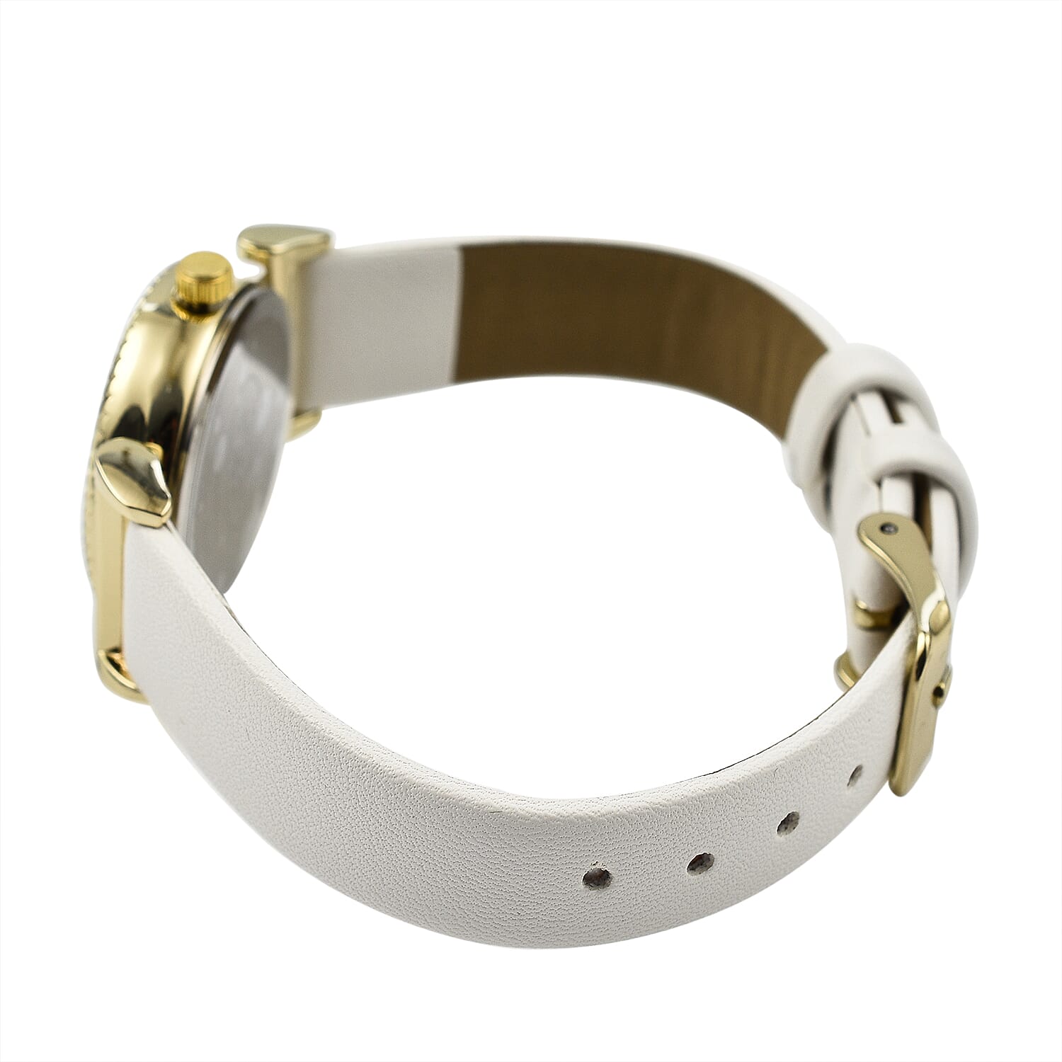 Laura Ashley Womens 27mm T Bar Fluted Bezel Vegan Leather Strap Watch - Pink