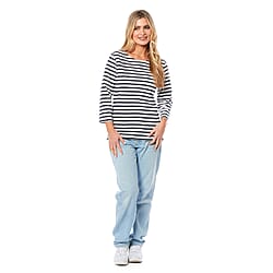 Charlotte West Striped Pattern Knitted Top