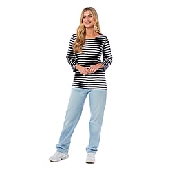 Charlotte West Striped Pattern Knitted Top