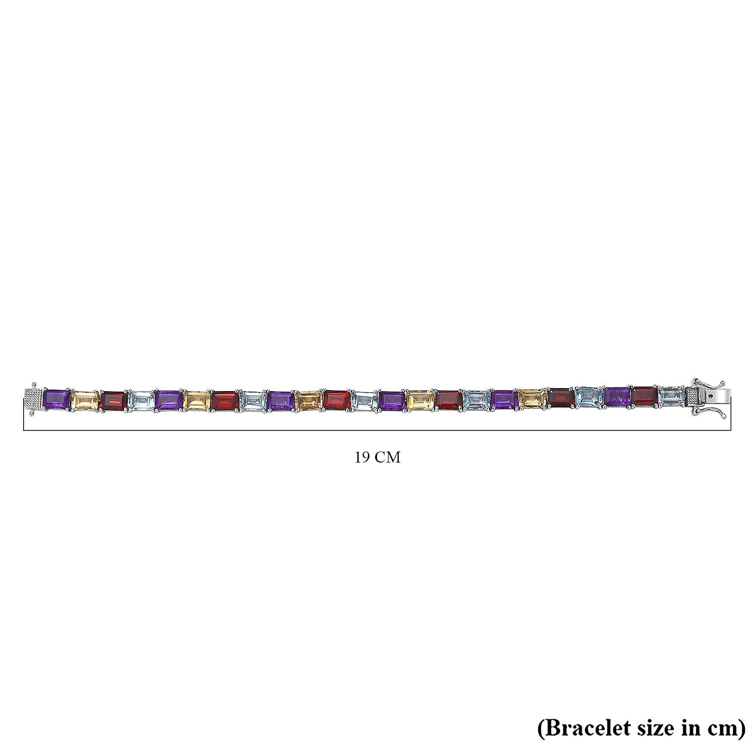 JCK Vegas Find - Multi Gemstone Bracelet (Size - 7) in Rhodium Overlay Sterling Silver 23.00 Ct. JCK Vegas Find - Multi Gemstone Bracelet (Size - 7) in Rhodium Overlay Sterling Silver 23.00 Ct.