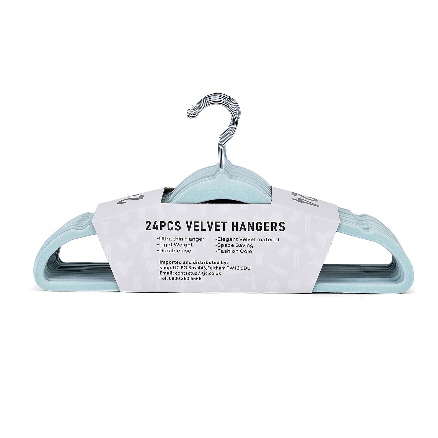 Set of 24 Velvet Hangers with 360-Degree Swivel Hook  - Teal