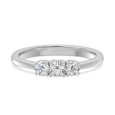 One Time Deal- 950 Platinum SGL Certified Natural Diamond (VS-G-H) Trilogy Ring 0.50 Ct