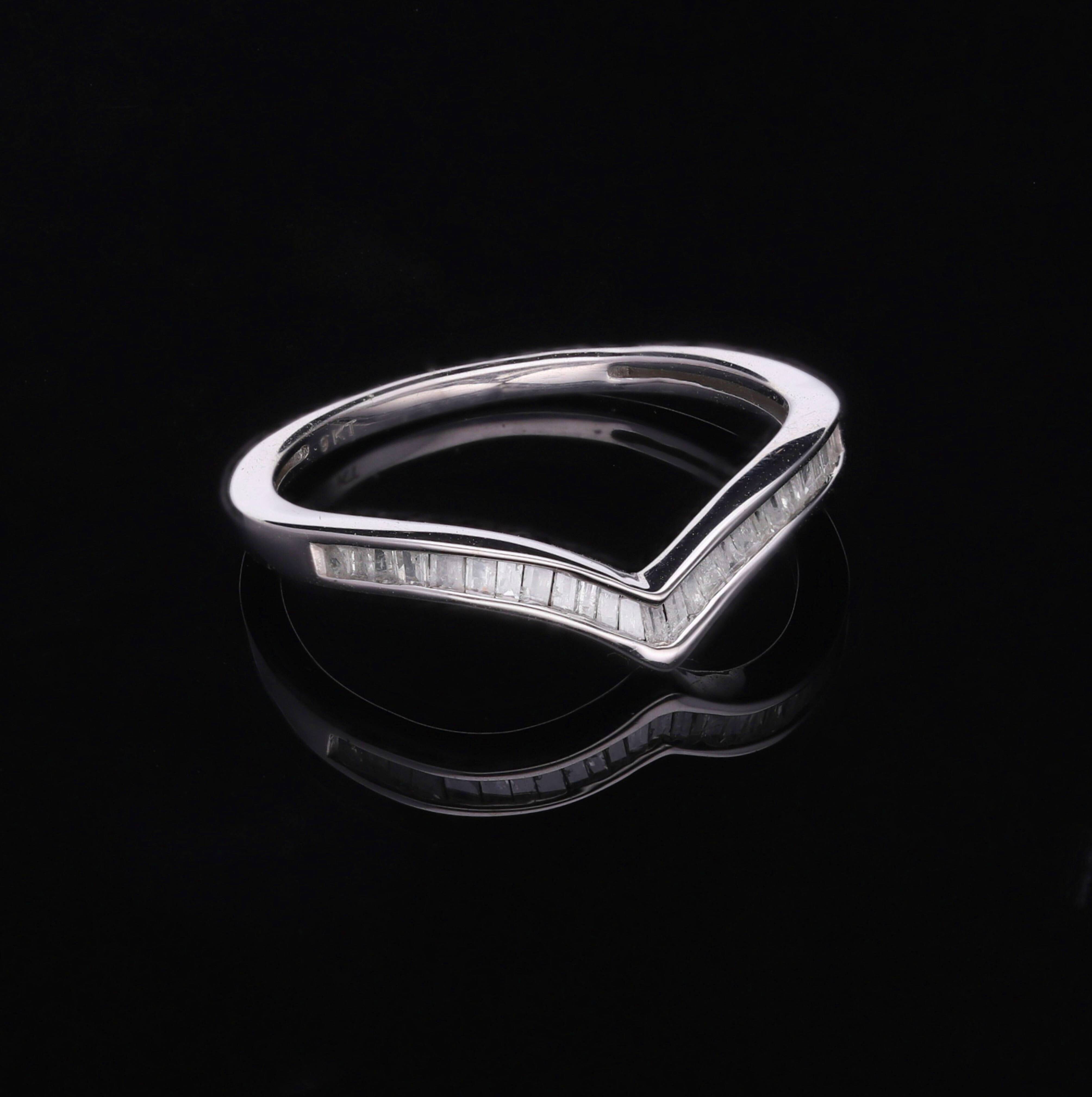 Biggest Closeout Diamond Offer 2024 - Designer Inspired Wishbone Natural White Diamond Ring in Platinum Overlay Sterling Silver