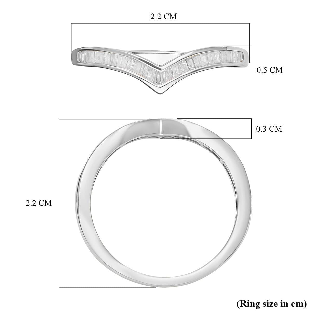 Biggest Closeout Diamond Offer 2024 - Designer Inspired Wishbone Natural White Diamond Ring in Platinum Overlay Sterling Silver