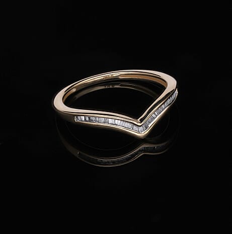 Biggest Closeout Diamond Offer 2024 - Designer Inspired Wishbone Natural White Diamond Ring in 18K Gold Vermeil Sterling Silver