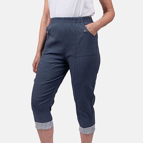Pure and Natural Woven Trouser (Size 12) - Indigo