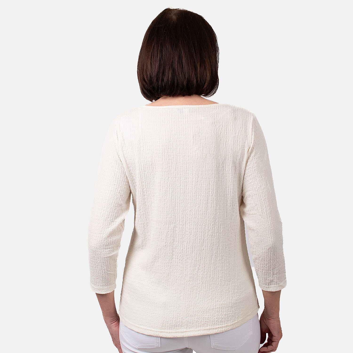 Pure and Natural Woven Top (Size S 8-10) - Cream