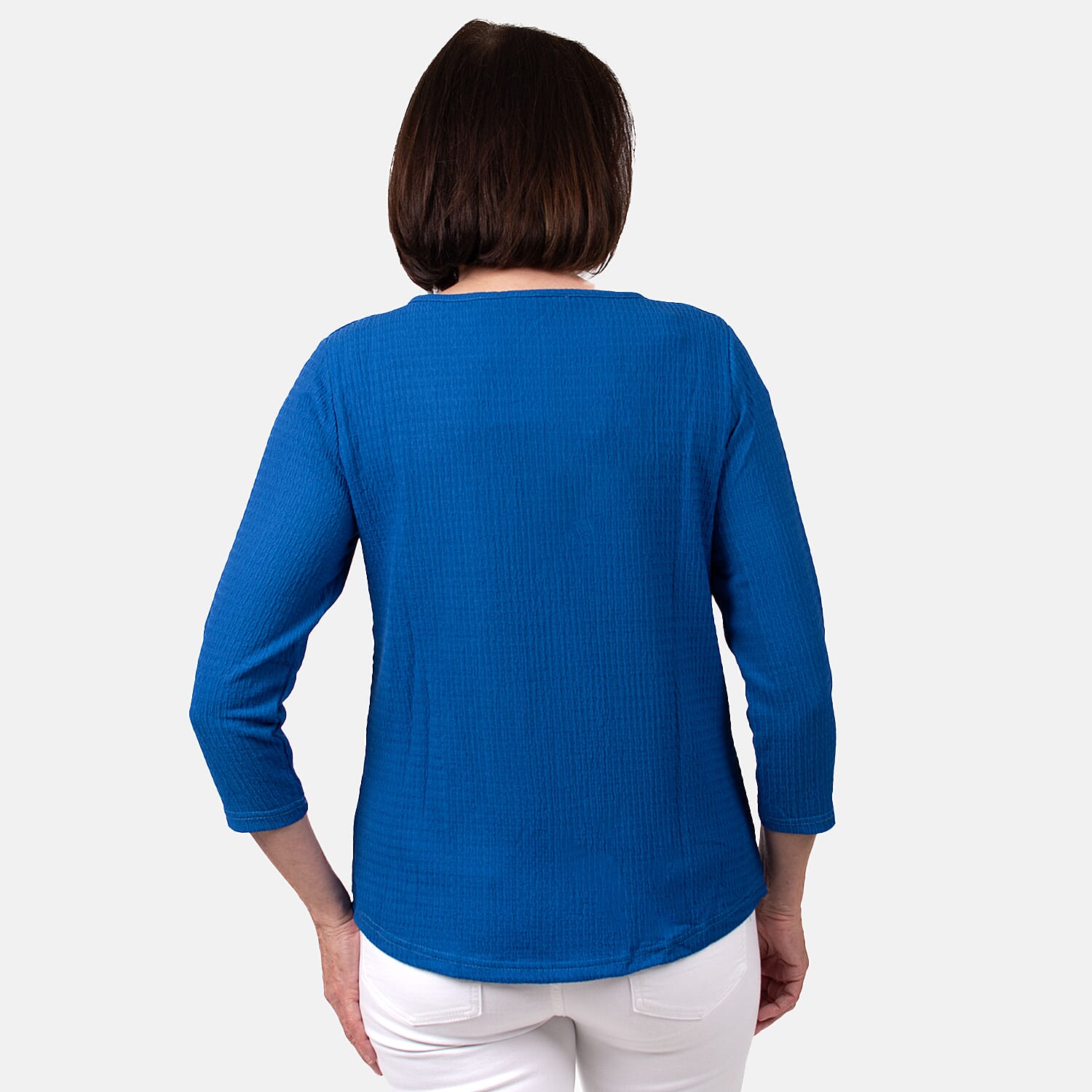 Pure and Natural Woven Top (Size S 8-10) - Cobalt