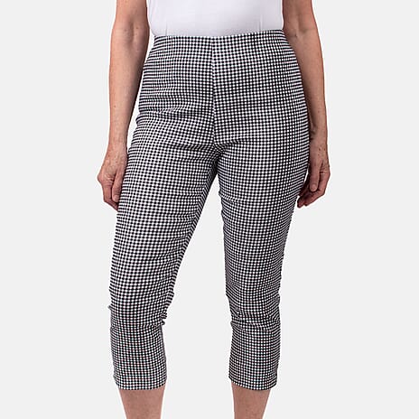 Pure and Natural Woven Trousers (Size 12) - Black - White