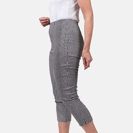 Pure and Natural Woven Trousers (Size 12) - Black - White