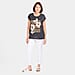  LTOP 1252 Grey-Flower Print T-Shirt 