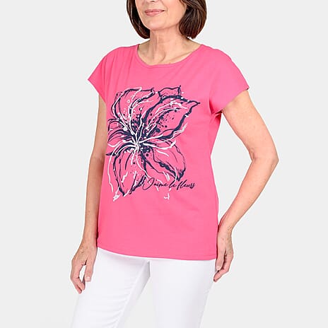 Cotton TShirt  - BRIGHT PINK