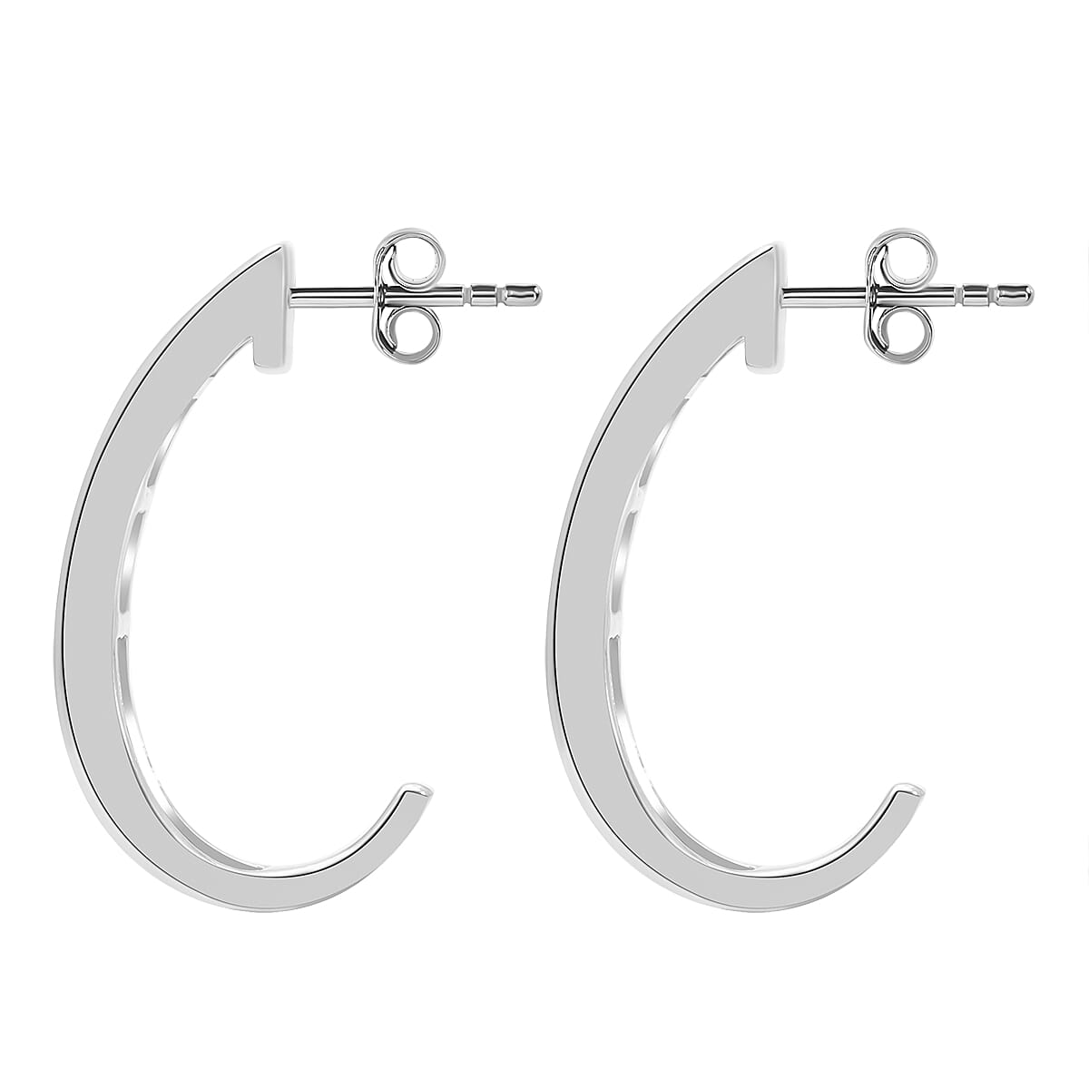 White Diamond Earring in Platinum Overlay Sterling Silver 0.19 ct 0.180 Ct.