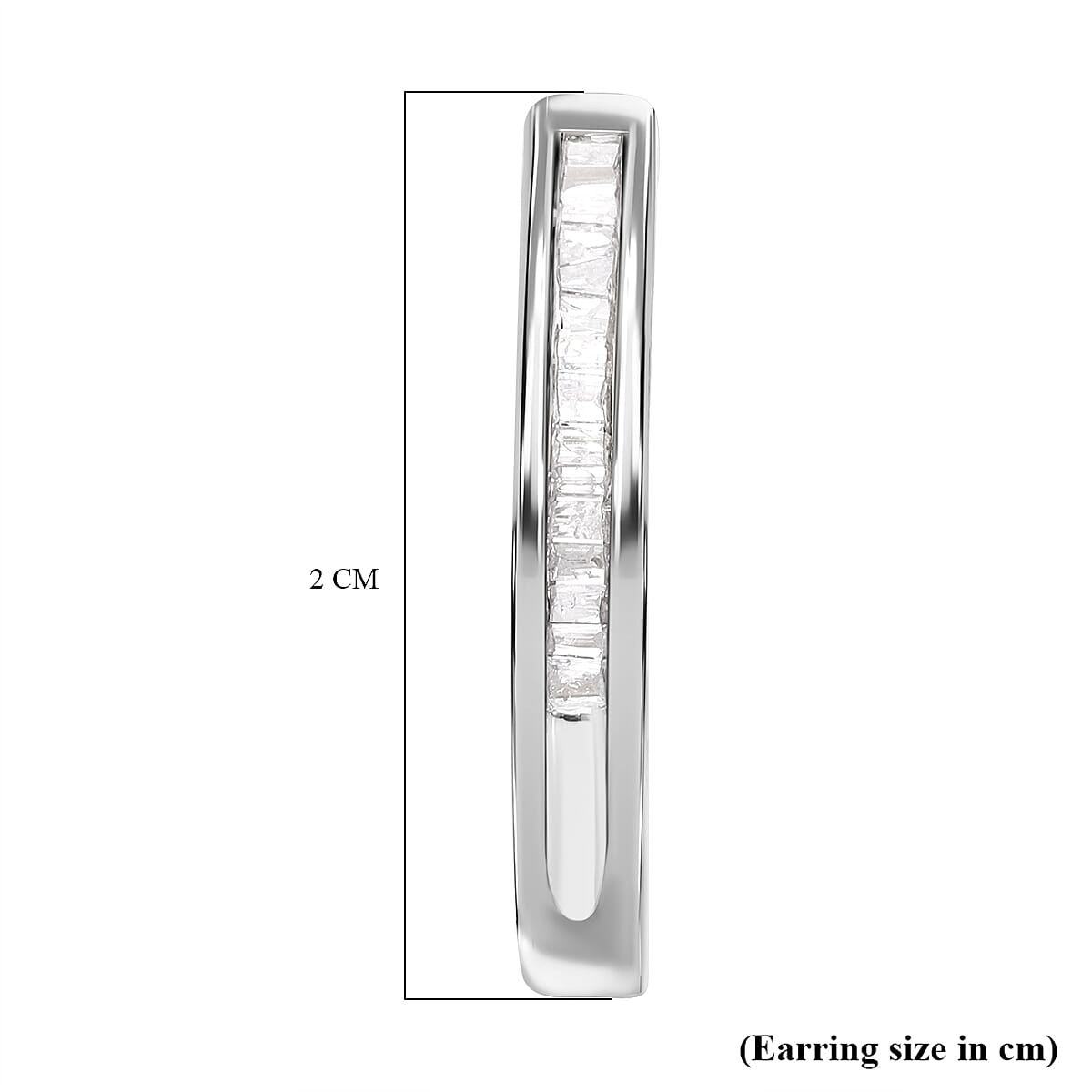 White Diamond Earring in Platinum Overlay Sterling Silver 0.19 ct 0.180 Ct.