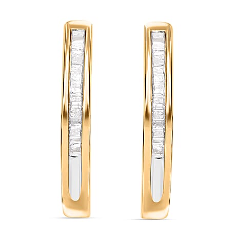 Biggest Closeout Diamond Offer 2024 - Designer Inspired White Diamond Earring in Gold Overlay Sterling Silver