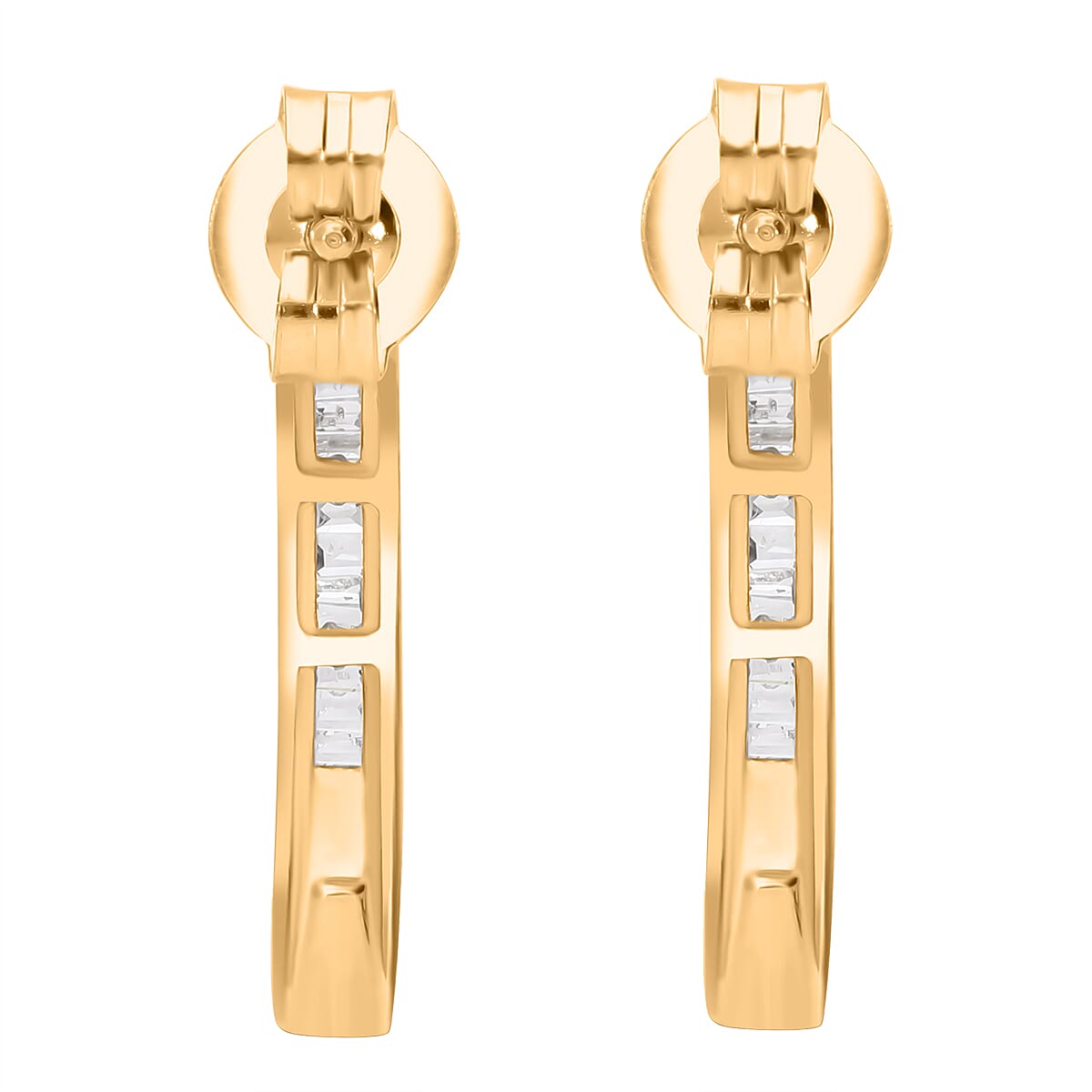 Biggest Closeout Diamond Offer 2024 - Designer Inspired White Diamond Earring in Gold Overlay Sterling Silver