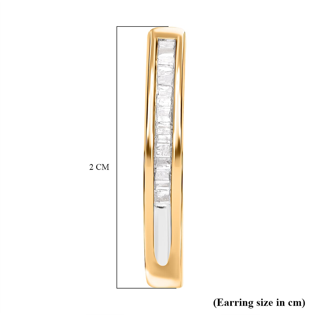 Biggest Closeout Diamond Offer 2024 - Designer Inspired White Diamond Earring in Gold Overlay Sterling Silver