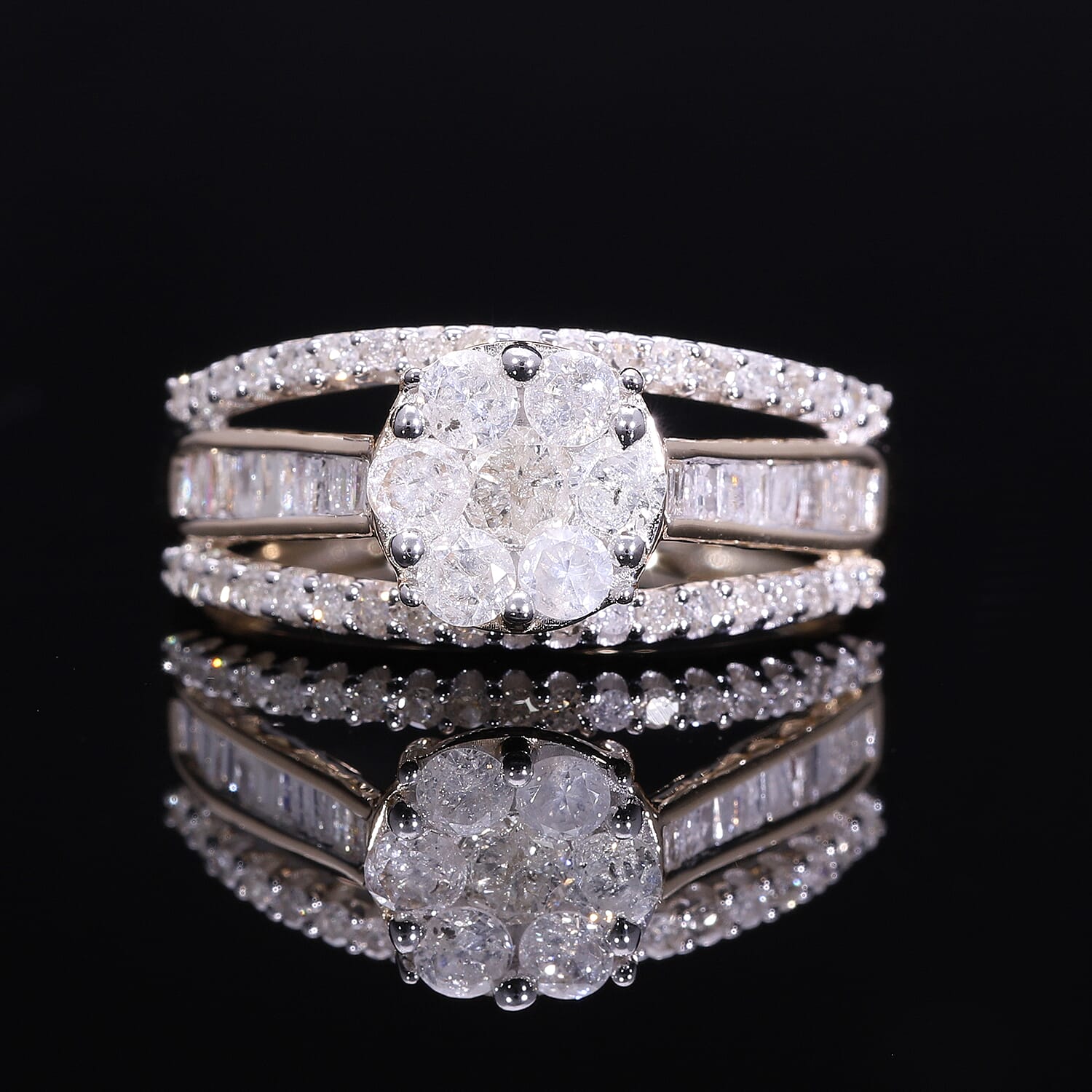 One to Own - 9K Yellow Gold Diamond Pressure Set Ring 1.00 Ct.