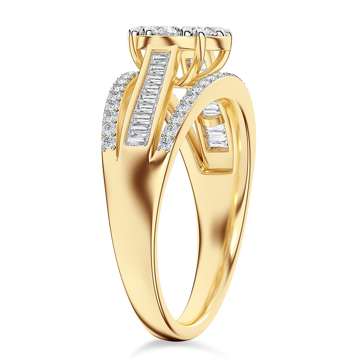 One to Own - 9K Yellow Gold Diamond Pressure Set Ring 1.00 Ct.