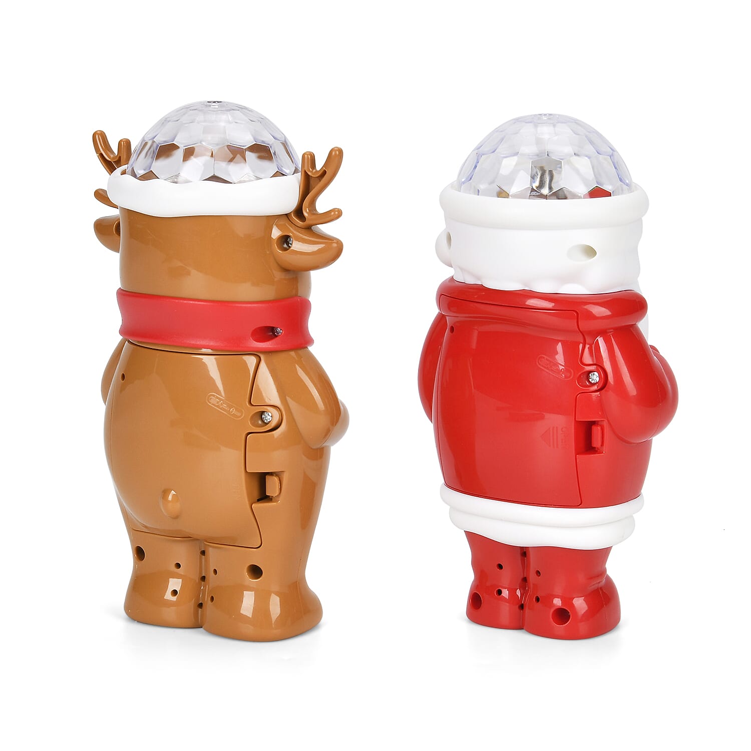 Set of 2 Christmas Music Projector Deer & Santa - Brown & Red