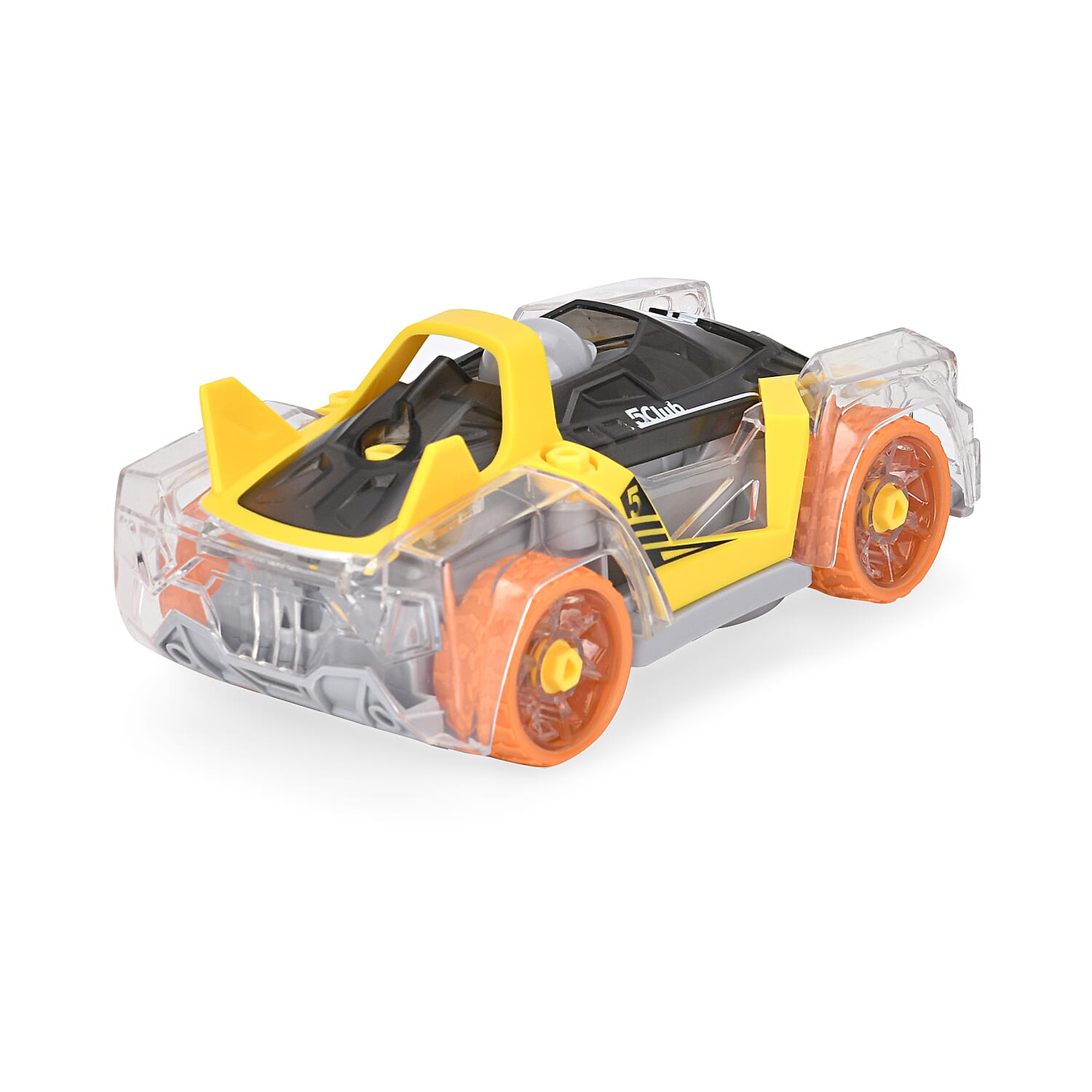 GIFT IDEAS - Racing Car with Color changing lights and Music, Easy To Assemble - (Size-7.0x15.2x6.3cm) - Yellow