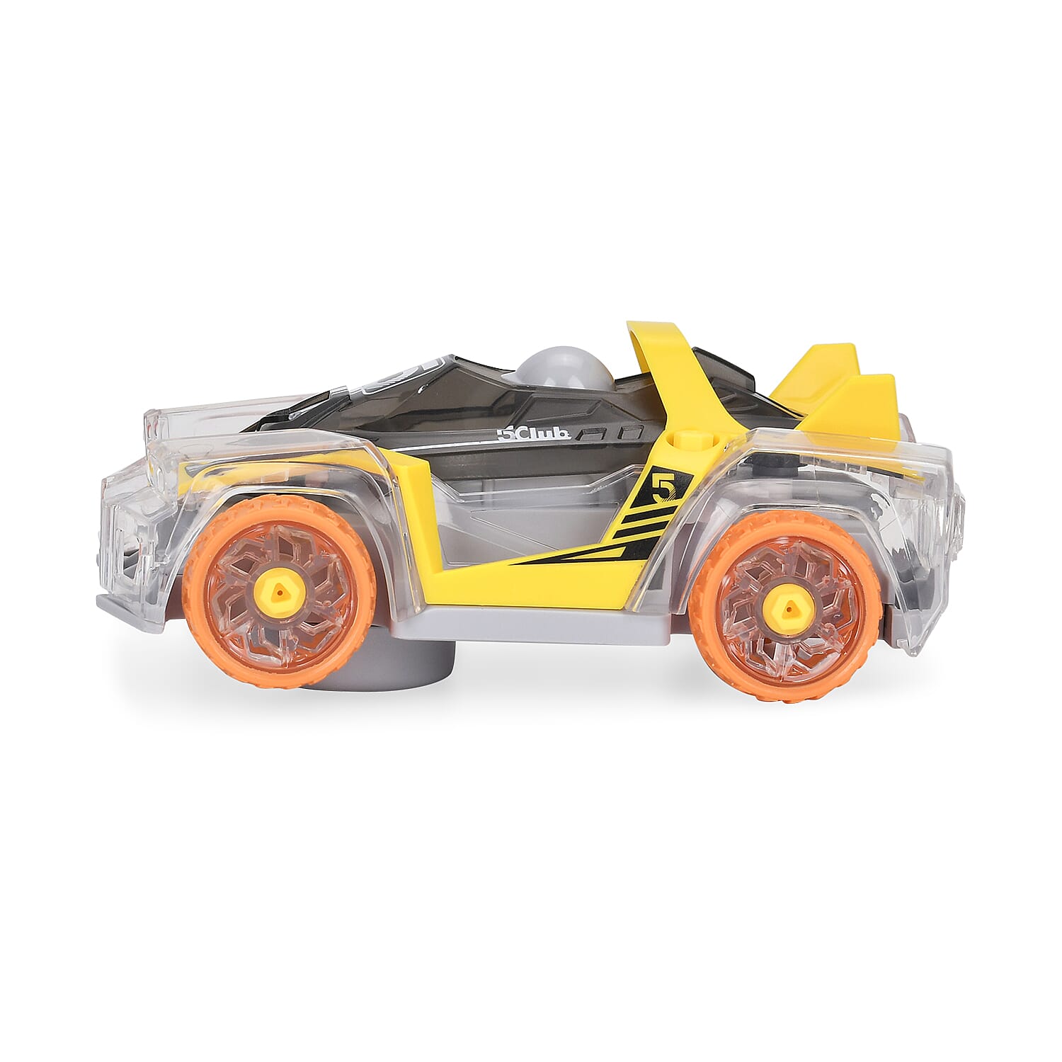 GIFT IDEAS - Racing Car with Color changing lights and Music, Easy To Assemble - (Size-7.0x15.2x6.3cm) - Yellow