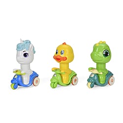 Set of 3 Press-and-Go Toy Cars &ndash; Unicorn, Duckling and Dinosaur