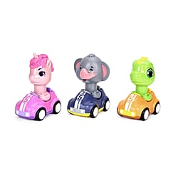 Set of 3 Press-and-Go Toy Cars &ndash; Unicorn, Duckling and Dinosaur