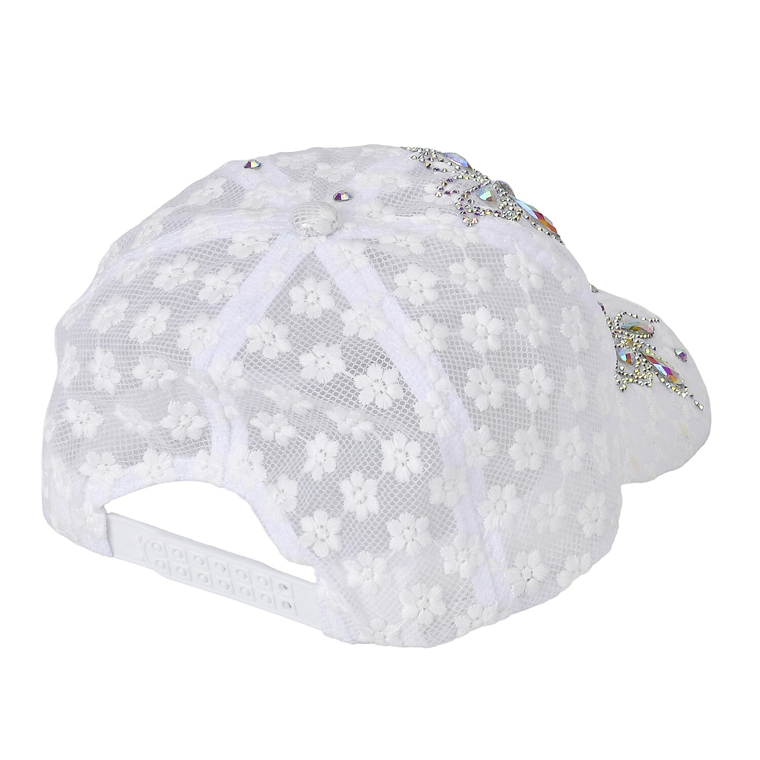 Rhinestones Cap with Butterfly Design - Powder