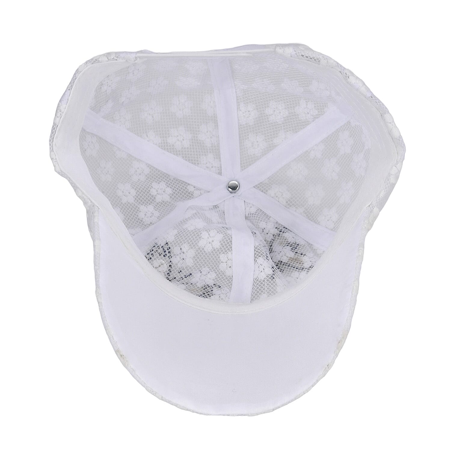 Rhinestones Cap with Butterfly Design - Powder