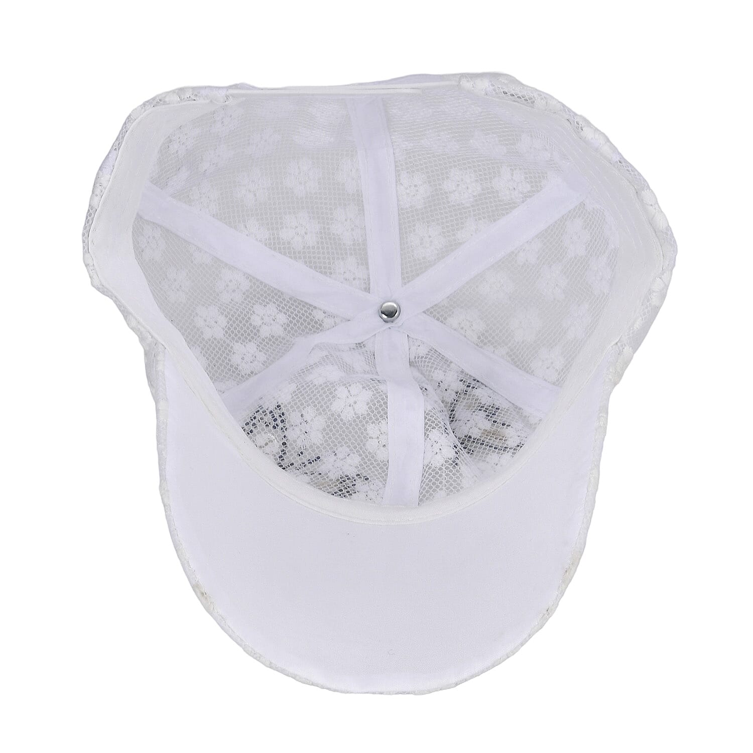 Stylish Sparkling Rhinestone Butterfly Cap (Size 58-60 cm) - White