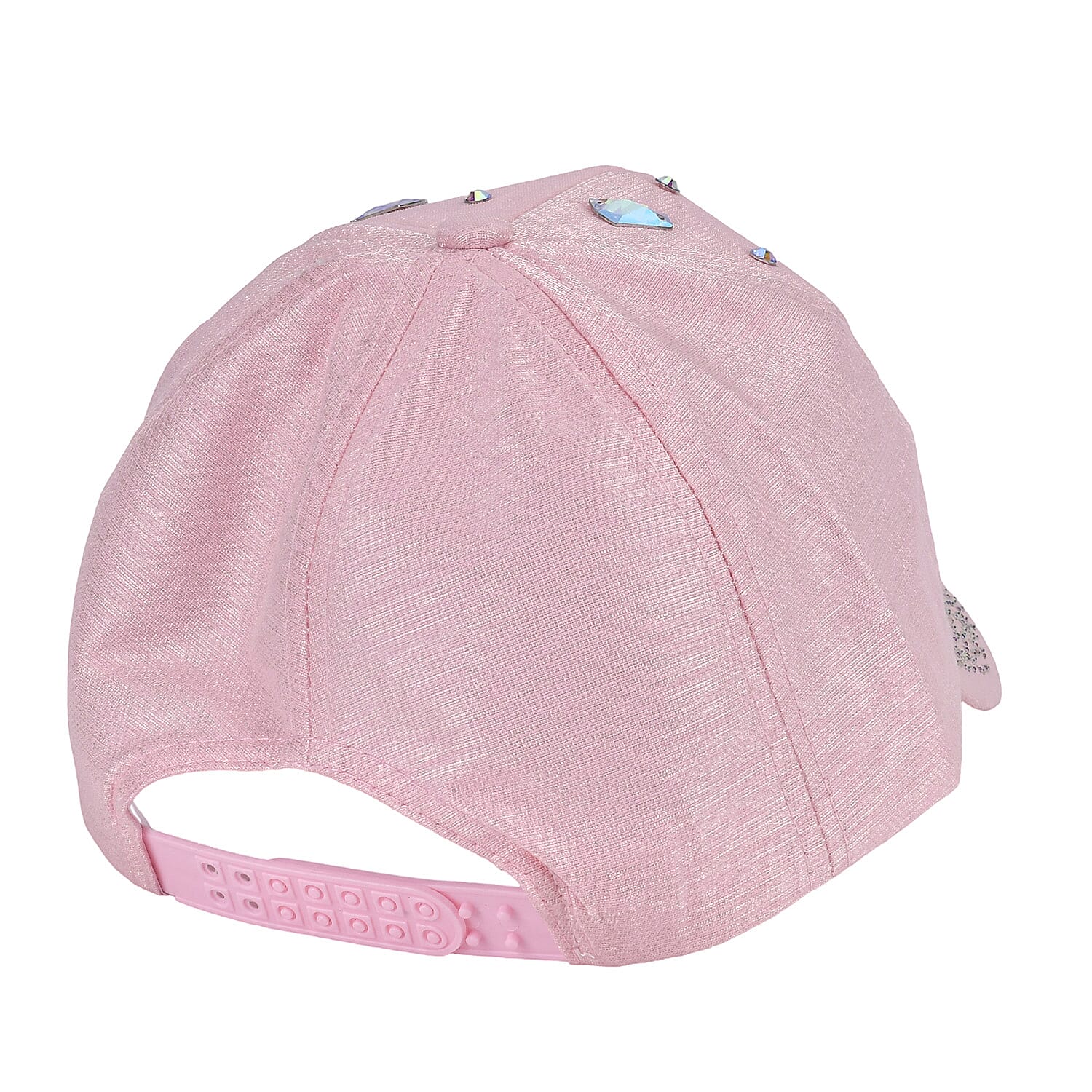 Rhinestones Cap with Butterfly Design - Pink