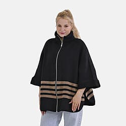 Tamsy Winter Poncho with Zip Detail