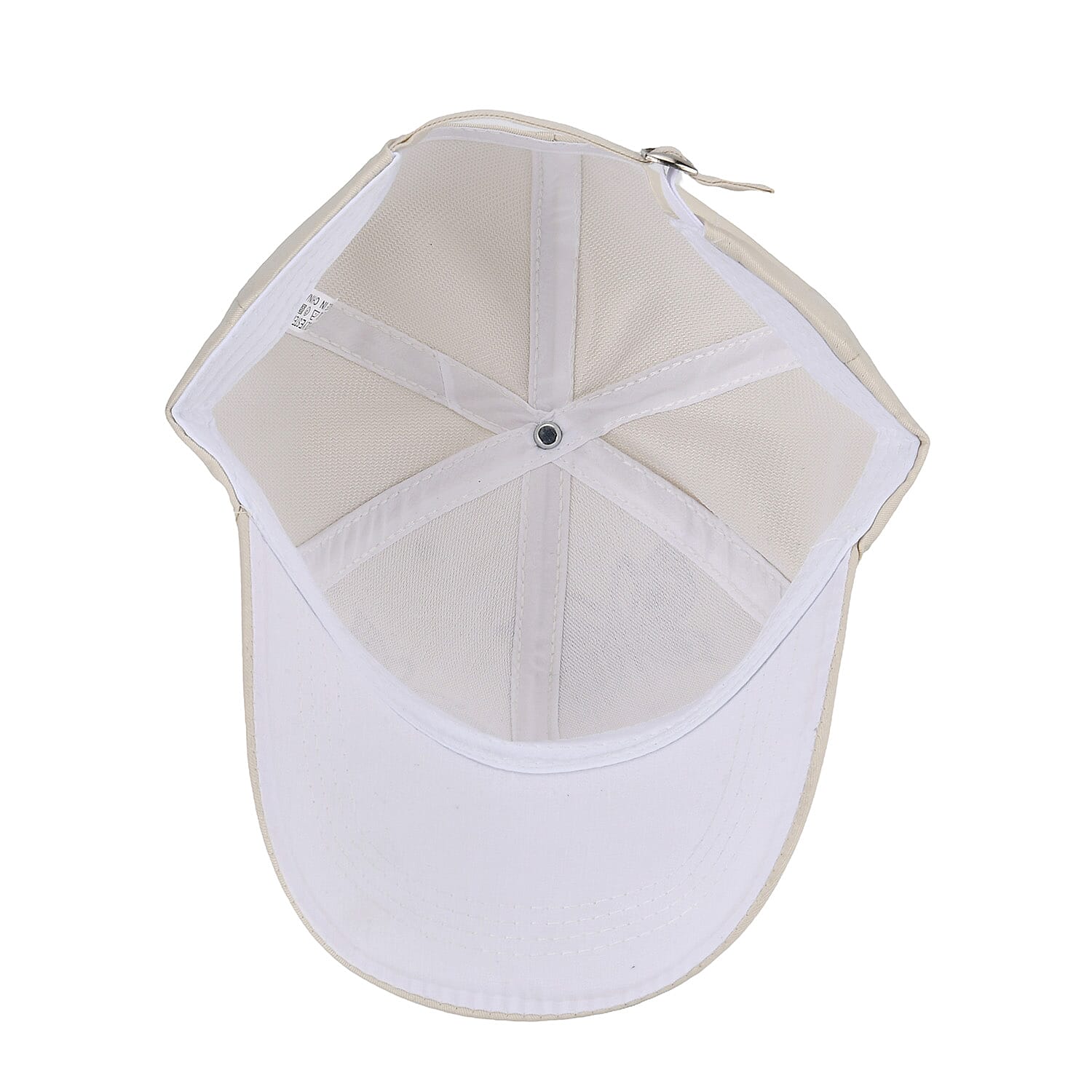 Rhinestones Cap with Butterfly Design - Beige