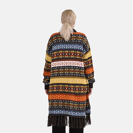 Limited Collection Tamsy Multi-Striped Pattern Coatigan (One Size) - Multi