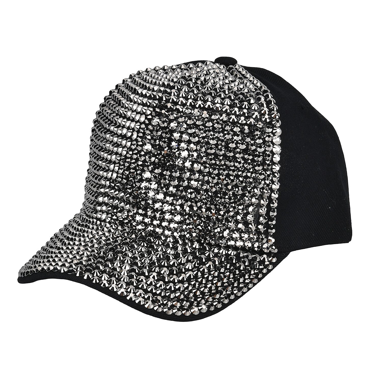 Stylish Sparkling Rhinestone Cap (Size 58-60 cm) - Black